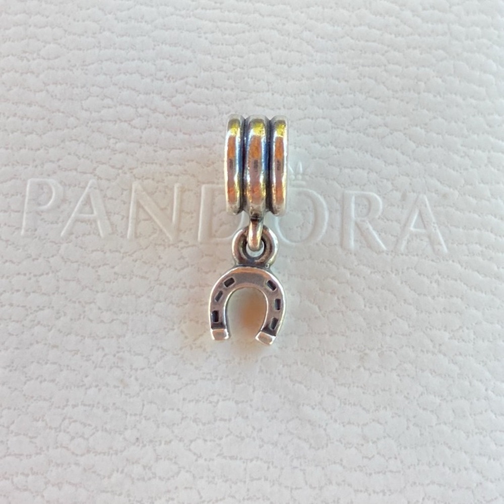Pandora Silver Horseshoe Necklace or Bracelet Charm